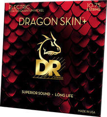 Струни за електрическа китара DR Strings Dragon Skin+ Coated 8 string Medium 10-75 Струни за електрическа китара - 1