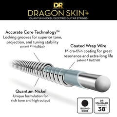 Струни за електрическа китара DR Strings Dragon Skin+ Coated 8 string Heavy 11-80 Струни за електрическа китара - 3