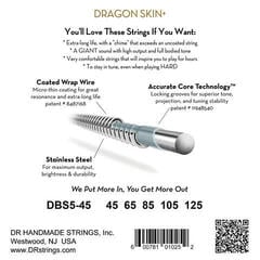 Struny pre 5-strunovú basgitaru DR Strings Dragon Skin+ Coated Steel 5-String Medium 45-125 Struny pre 5-strunovú basgitaru - 2