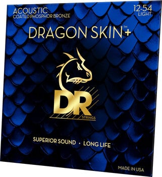 Χορδές για Ακουστική Κιθάρα DR Strings Dragon Skin+ Coated Phosphor Bronze Light 12-54 Χορδές για Ακουστική Κιθάρα - 2