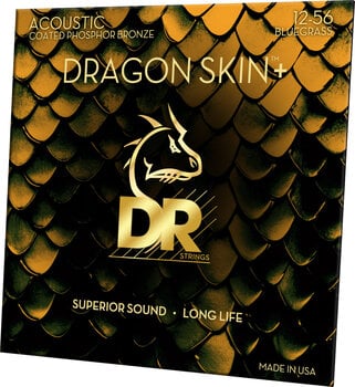 Struny pro akustickou kytaru DR Strings Dragon Skin+ Coated Phosphor Bronze Bluegrass 12-56 Struny pro akustickou kytaru - 2