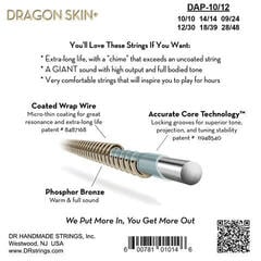 Saiten für Akustikgitarre DR Strings Dragon Skin+ Coated Phosphor Bronze 12-String Light 10-48 Saiten für Akustikgitarre - 2