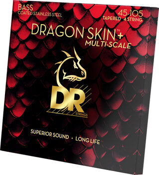 Bassguitar strings DR Strings Dragon Skin+ Coated Steel Medium 45-105 Tapered Multi-Scale Bassguitar strings - 2