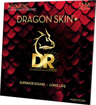 Guitar strings DR Strings Dragon Skin+ Coated 80/20 Medium 13-56 Guitar strings - 2