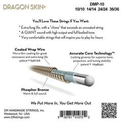 Cordes de mandolines DR Strings Dragon Skin+ Coated Light 10-36 Cordes de mandolines - 2