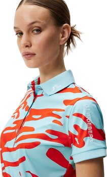 Polo Shirt J.Lindeberg Tour Tech Print Womens Polo Neptune Atomizer L Polo Shirt - 5