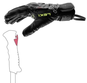 Ski Gloves Leki WCR Venom Speed 3D Black/Ice Lemon 11 Ski Gloves - 4