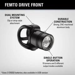 Велосипедна лампа Lezyne Femto Drive 15 lm Black Велосипедна лампа - 2