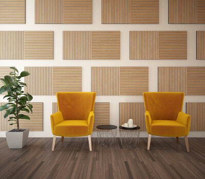 Painel de espuma absorvente Vicoustic VicStrip Double Square Natural Oak Painel de espuma absorvente - 3