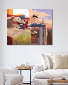 Maľovanie podľa čísel Zuty Maľovanie podľa čísel Lietajúci Superman s Kryptom (DC League Of Super-Pets) - 3