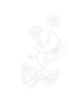 Peinture par numéros Zuty Peinture par numéros Tweets et fleurs roses (Looney Tunes) - 2