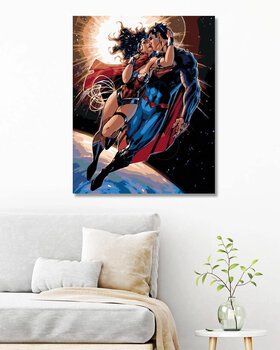 Peinture par numéros Zuty Peinture par numéros Wonder Woman et Superman volant - 3