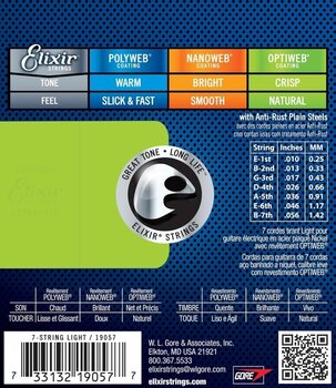 E-guitar strings Elixir Optiweb 19057 Light 7-String E-guitar strings - 2