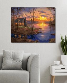 Painting by Numbers Zuty Painting by Numbers Lake, Hut And Sunset (Abraham Hunter) - 3