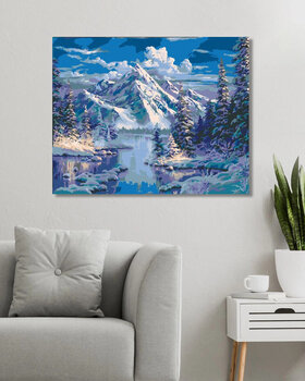 Picturi pe numere Zuty Picturi pe numere Râul și munții iarna (Abraham Hunter) - 3