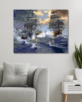 Pintura por números Zuty Pintura por números Battle Of The Boats On A Stormy Sea (Abraham Hunter) - 3