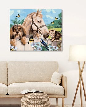 Peinture par numéros Zuty Peinture par numéros Le chien, le cheval et le chaton (Howard Robinson) - 3