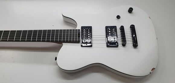 Guitare électrique Charvel Joe Duplantier Pro-Mod San Dimas Style 2 HH EB Satin White Guitare électrique (Endommagé) - 2