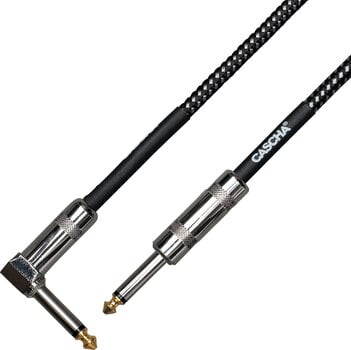 Instrument Cable Cascha Standard Line Guitar Cable Black 6 m Straight - Angled - 2