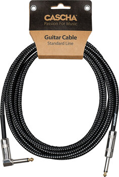 Instrument Cable Cascha Standard Line Guitar Cable Black 6 m Straight - Angled - 7