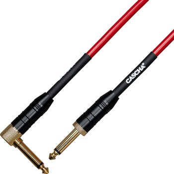 Instrument Cable Cascha Advanced Line Guitar Cable Red 6 m Straight - Angled - 2