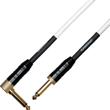 Instrument Cable Cascha Advanced Line Guitar Cable White 6 m Straight - Angled - 2