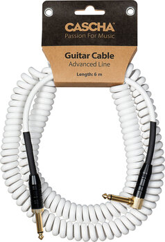 Instrument Cable Cascha Advanced Line Guitar Cable White 6 m Straight - Angled - 7
