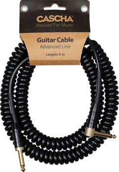 Cabo do instrumento Cascha Advanced Line Guitar Cable Preto 6 m Reto - Angular - 7