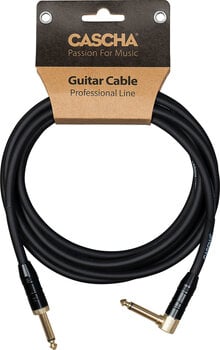 Instrument Cable Cascha Professional Line Guitar Cable 3 m Straight - Angled Instrument Cable - 6