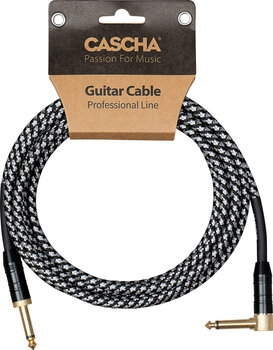 Cable de instrumento Cascha Professional Line Guitar Cable Negro 3 m Recto - Acodado Cable de instrumento - 6