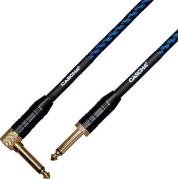 Instrument Cable Cascha Professional Line Guitar Cable Blue 9 m Straight - Angled - 2