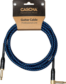 Instrument Cable Cascha Professional Line Guitar Cable Blue 9 m Straight - Angled - 6