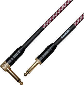 Instrument Cable Cascha Professional Line Guitar Cable Red 9 m Straight - Angled - 2