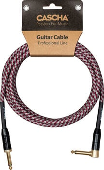 Instrument Cable Cascha Professional Line Guitar Cable Red 9 m Straight - Angled - 6