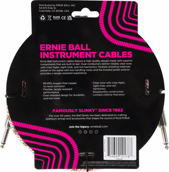 Câble d'instrument Ernie Ball Braided Instrument Cable Straight/Straight 3 m Droit - Droit Câble d'instrument - 2