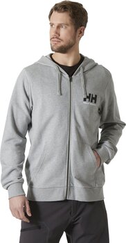 Pulover Helly Hansen HH Logo Full Zip Hoodie 2.0 Pulover Grey Melange 2XL - 5