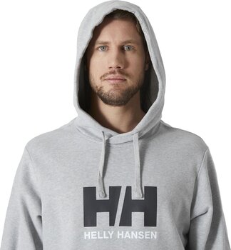 Felpa Helly Hansen HH Logo Hoodie 2.0 Felpa Grey Melange 2XL - 3