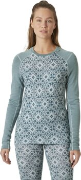 Thermal Underwear Helly Hansen Women's Lifa Merino Midweight Graphic Crew Cactus Star L Thermal Underwear - 5