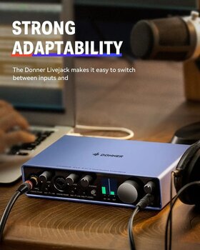 USB audio prevodník - zvuková karta Donner Livejack 2X2 - 7