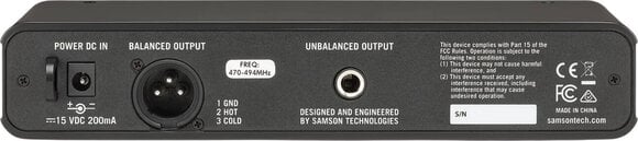 Ασύρματο σετ Samson Concert 88 Lavalier System F-band Ασύρματο σετ F: 606 - 630 MHz - 6