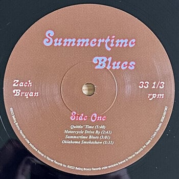 Disque vinyle Zach Bryan - Summertime Blues (12" Vinyl) - 4