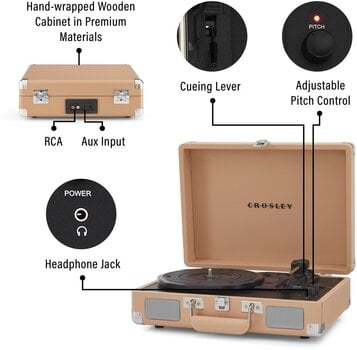 Portable turntable
 Crosley Cruiser Plus Light Tan Portable turntable - 8