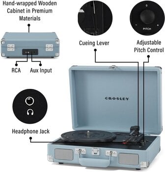 Prenosni gramofon Crosley Cruiser Plus Tourmaline Prenosni gramofon - 5