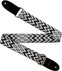 Ukulele Strap Cascha CUS-JW1 Jacquard Ukulele Strap Ethnic Black & White - 1
