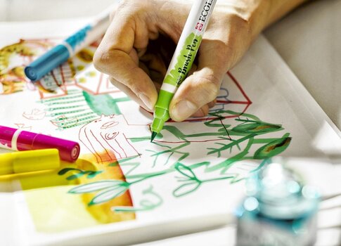 Popisovač Ecoline Brush pen Akvarelové pero Fuchsia 1 ks - 2