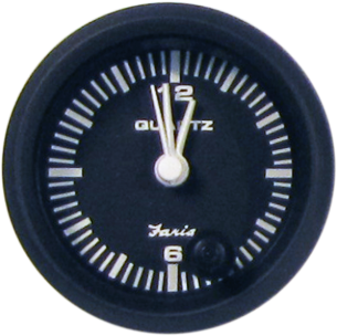 Boat Instrument Faria Clock Quartz Analog - Black - 2