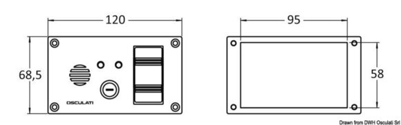 Interruptor marítimo Osculati Switch Panel with Audible Alarm for Bilge Pumps 12 / 24 V Interruptor marítimo - 2