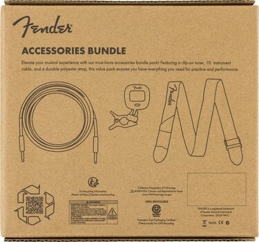 Correia têxtil para guitarra Fender Accessories Bundle Pack Cable Tuner Strap Correia têxtil para guitarra - 6