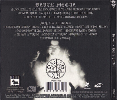 CD muzica Venom - Black Metal (Reissue) (CD) - 4