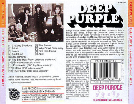 Glasbene CD Deep Purple - Deep Purple (Reissue) (Remastered) (CD) - 4